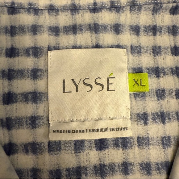 Lysse Blue and White Gingham Schiffer Checkered Button Down Shirt - Picture 5 of 7